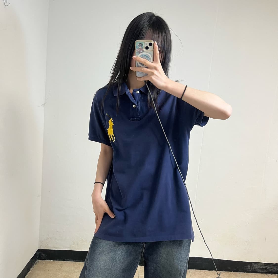 Polo Navy Big Pony Collar Tee 상품이미지3