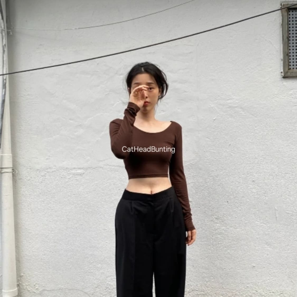 숄더 패드 투웨이 탑 브라운🟤_미착용 새상품 상품이미지3