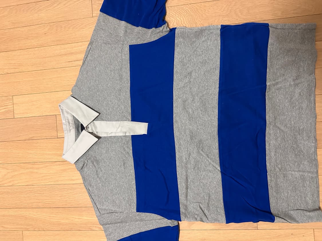 (새상품급!!) 준지 그레이 블루 스트라이프 럭비 티셔츠 S 상품이미지3