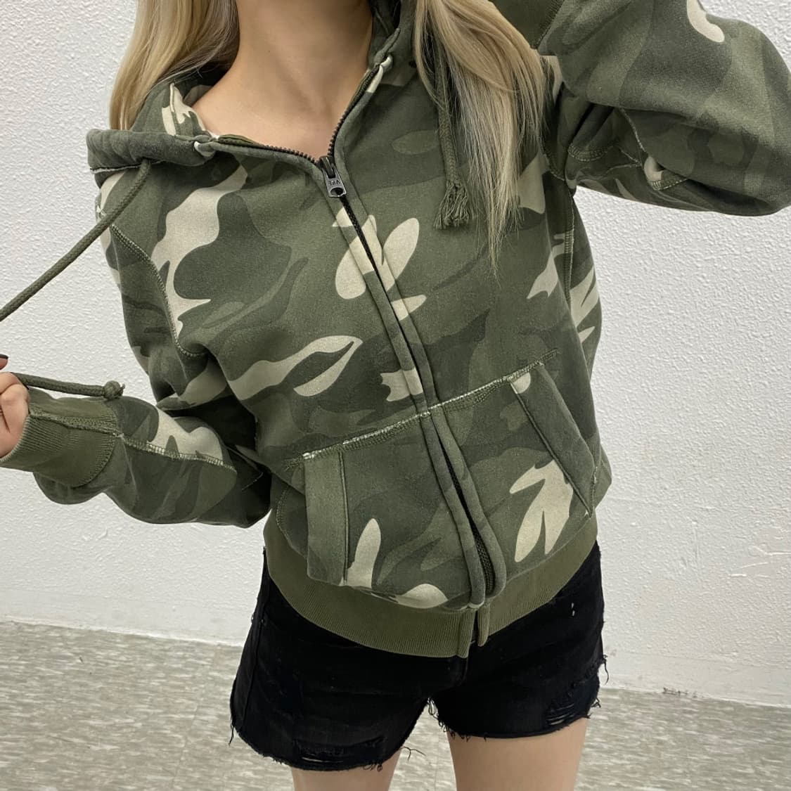 아베크롬비 빈티지 카모 후드집업 S 상품이미지1