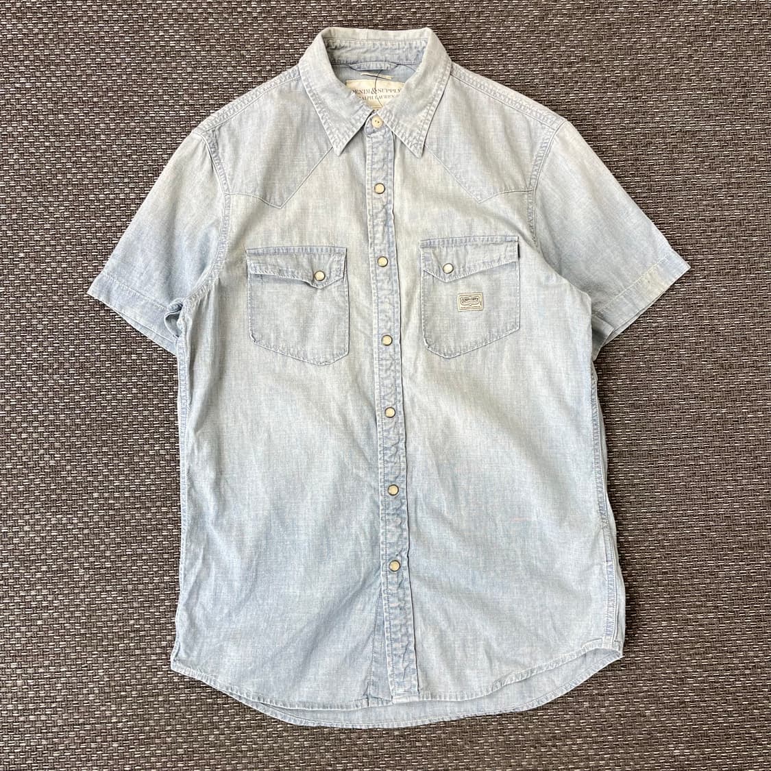 폴로 랄프로렌 연청 데님 반팔 셔츠 S 상품이미지1