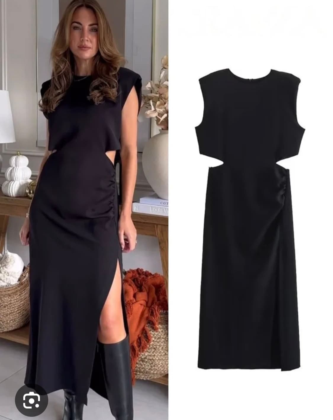 택달린새상품 자라컷아웃 롱원피스 상품이미지5