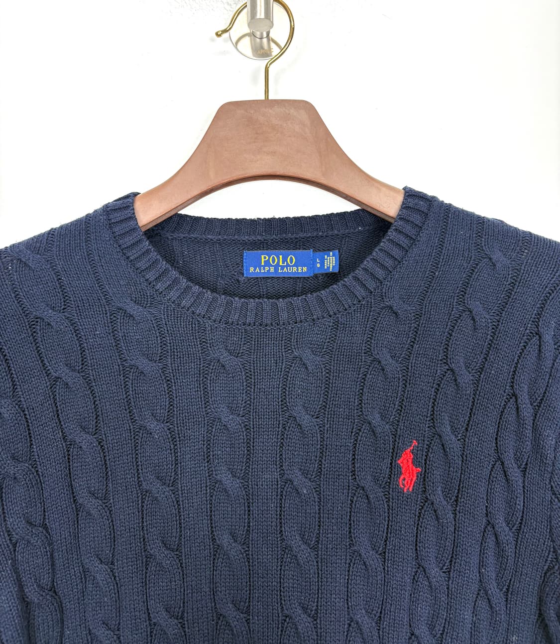  [2XL]POLO 폴로 네이비 라운드 꽈배기 니트  상품이미지3