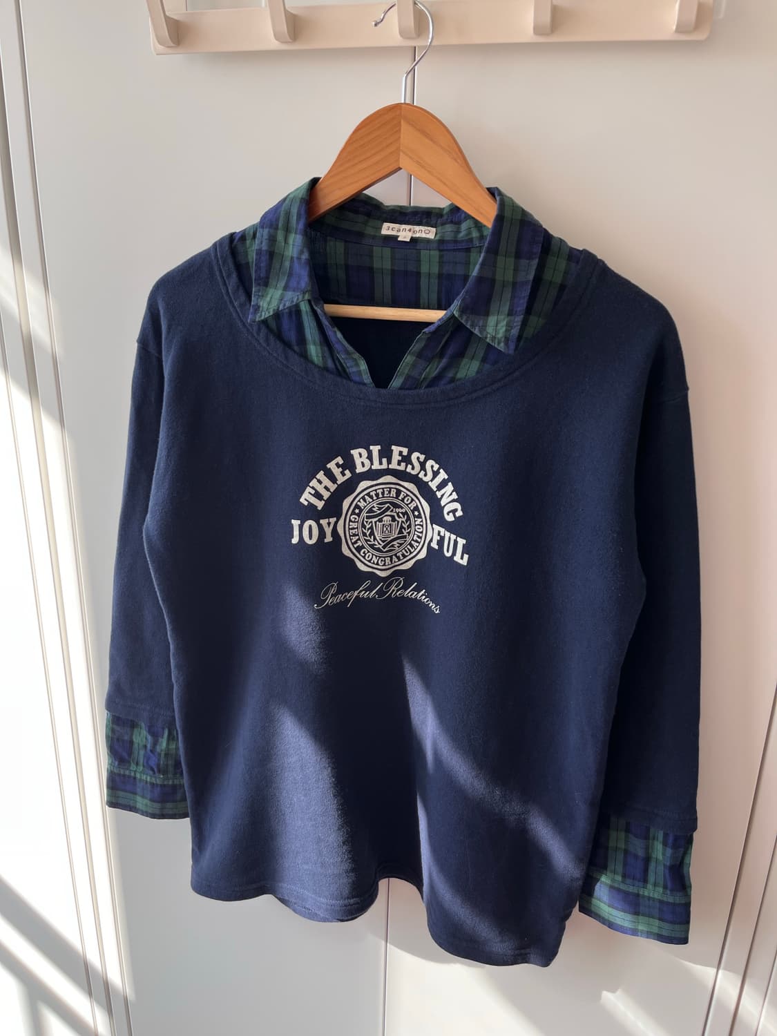 3can4on 산칸사온 체크셔츠 레이어드 티셔츠 상품이미지7