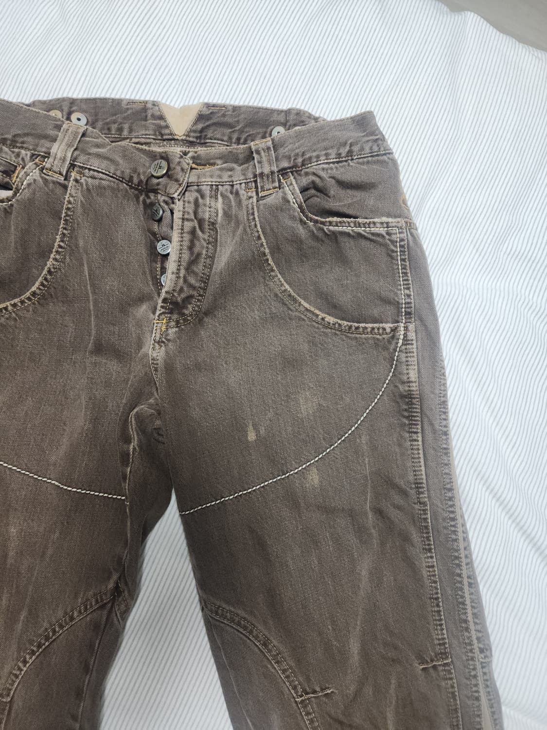 brown dragon embroidery denim 상품이미지4