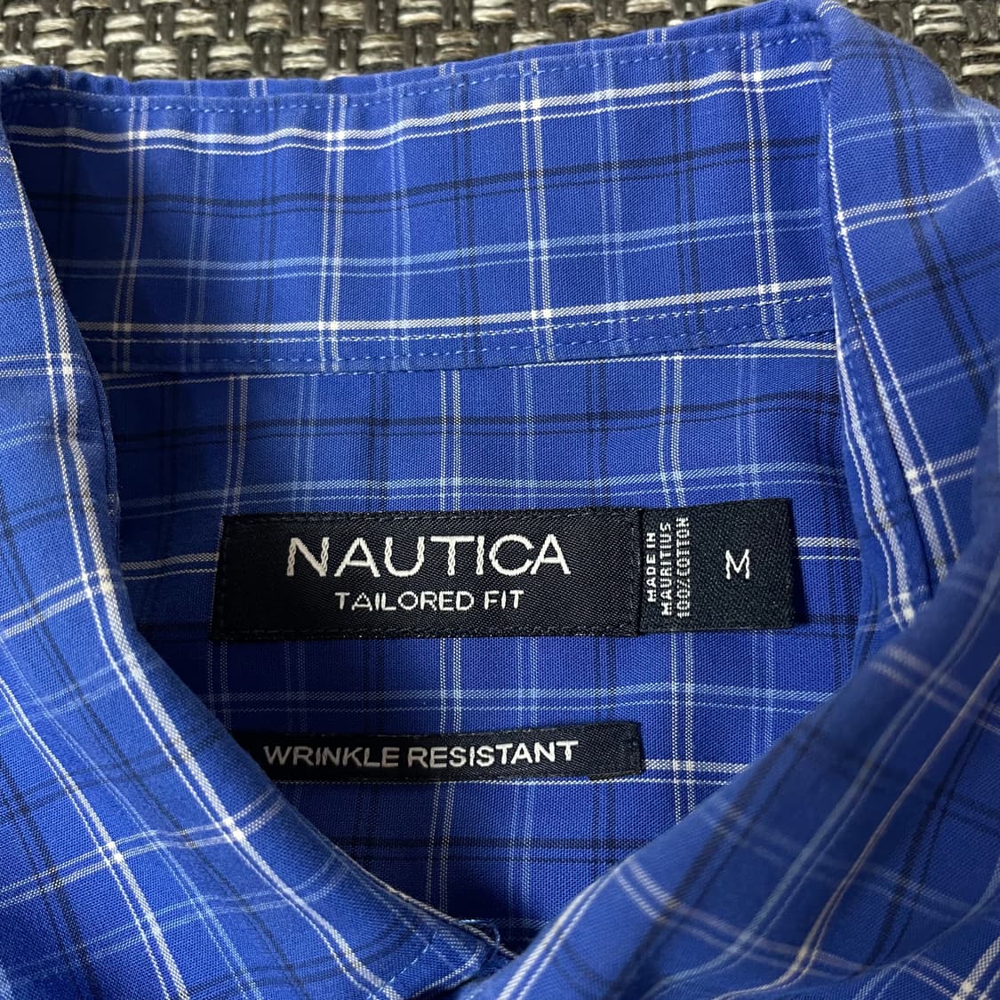 노티카 블루 체크 원포켓 긴팔 셔츠 테일러드핏 M 상품이미지4