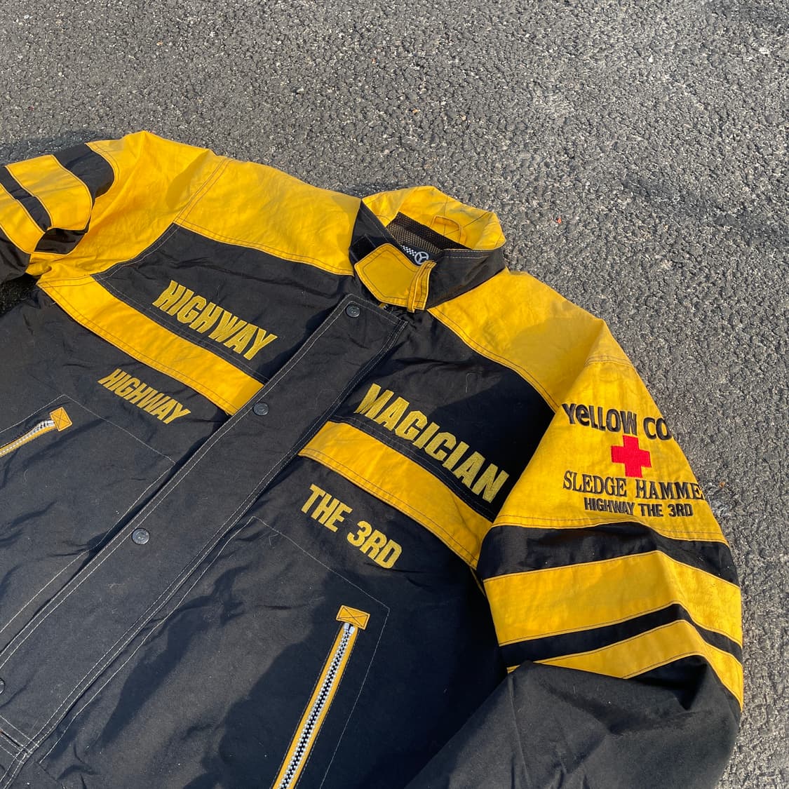 90s 옐로우콘 하이웨이 매지션 올드스쿨 레이싱 자켓 트랙자켓 XL 상품이미지5