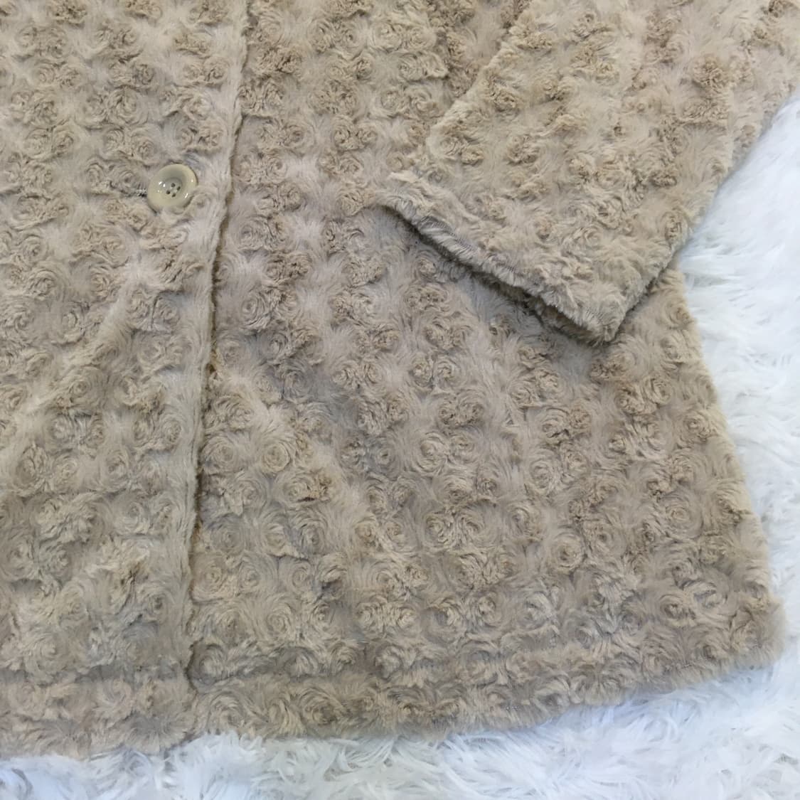 빈티지 아이보리 로즈 퍼 자켓 y2k 스트릿 갸루 펑키 일본빈티지726  상품이미지4