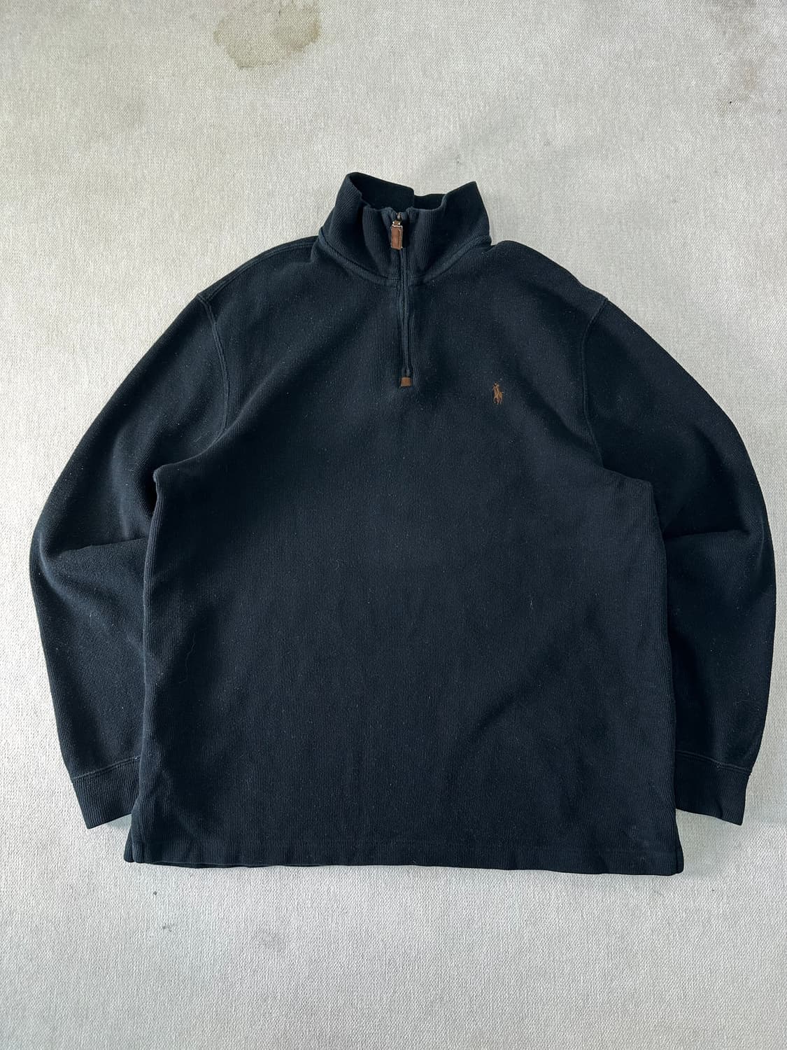 100 폴로랄프로렌 블랙 코튼 반집업 니트 상품이미지1