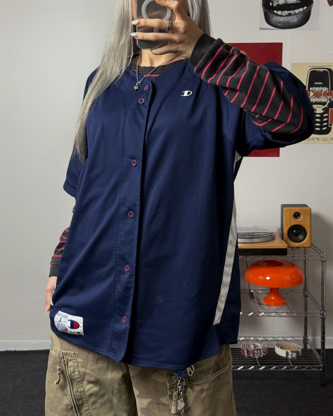 챔피온 00s 베이스볼 네이비 져지 상품이미지2