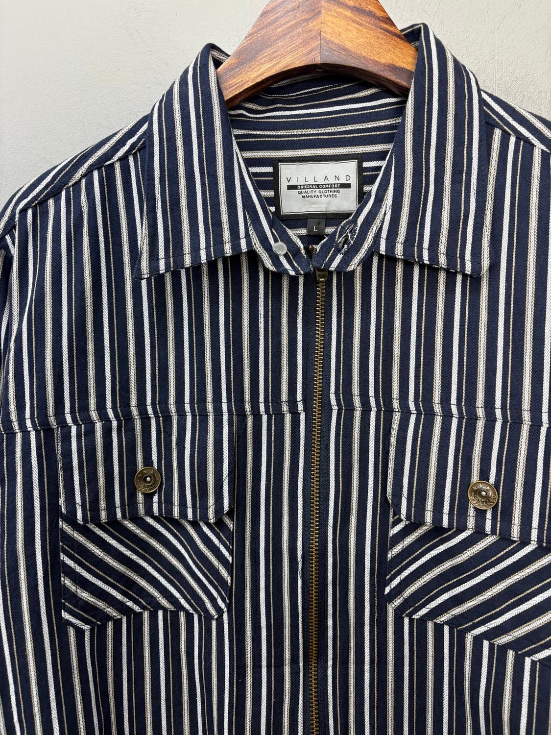 빈티지 VILLAND 스트라이프 셔츠 웨스턴 자켓 A3072 상품이미지3