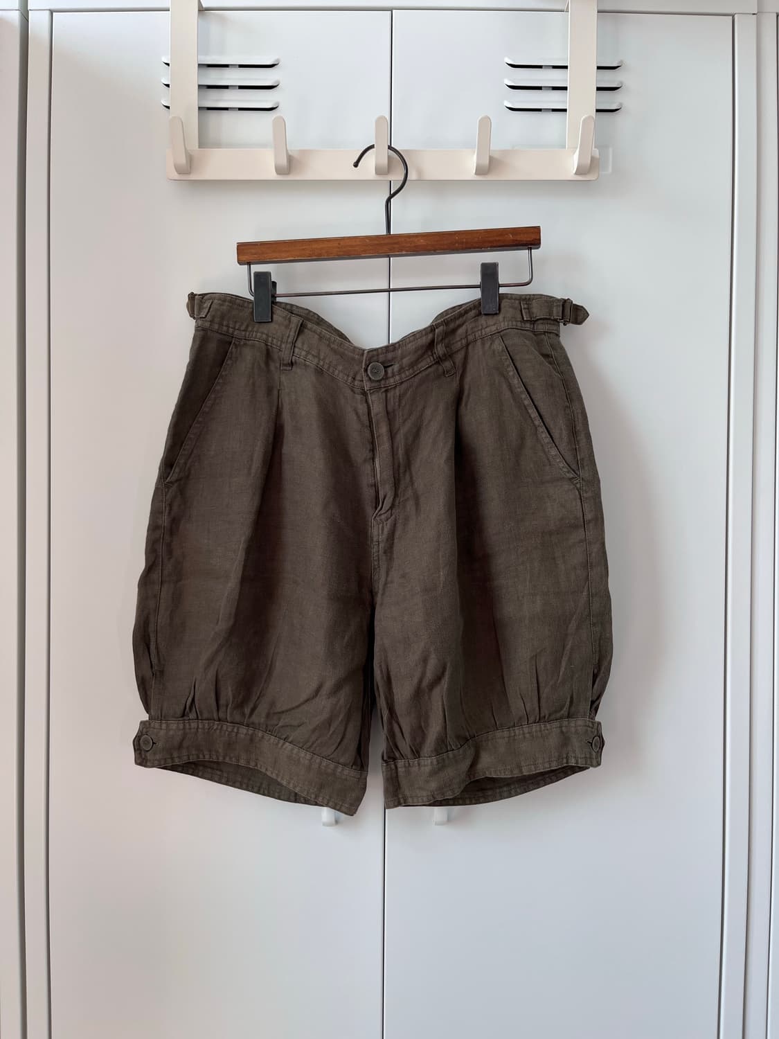 Lowrys farm 카키 호박 벌룬 5부 린넨 팬츠 상품이미지3