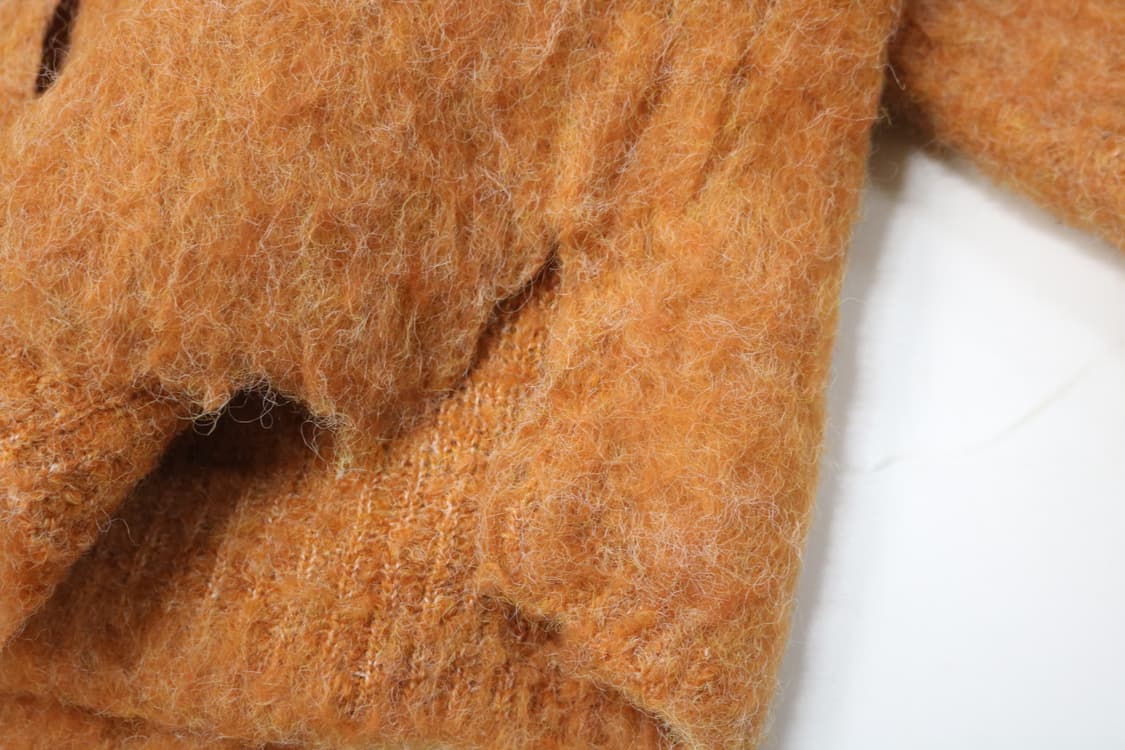 Thevon 제본 오렌지 모헤어 블렌드 브이넥 니트 가디건 상품이미지9