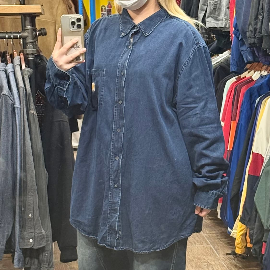 [HI] 칼하트 긴팔 데님셔츠 블루 상품이미지4