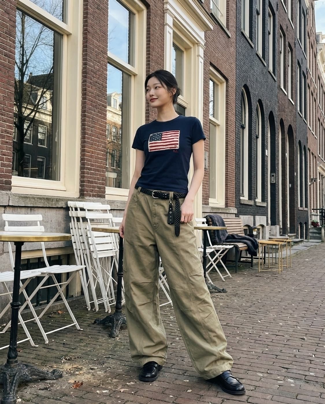 폴로 랄프로렌 성조기 패치 딱붙 반팔티 M 상품이미지2