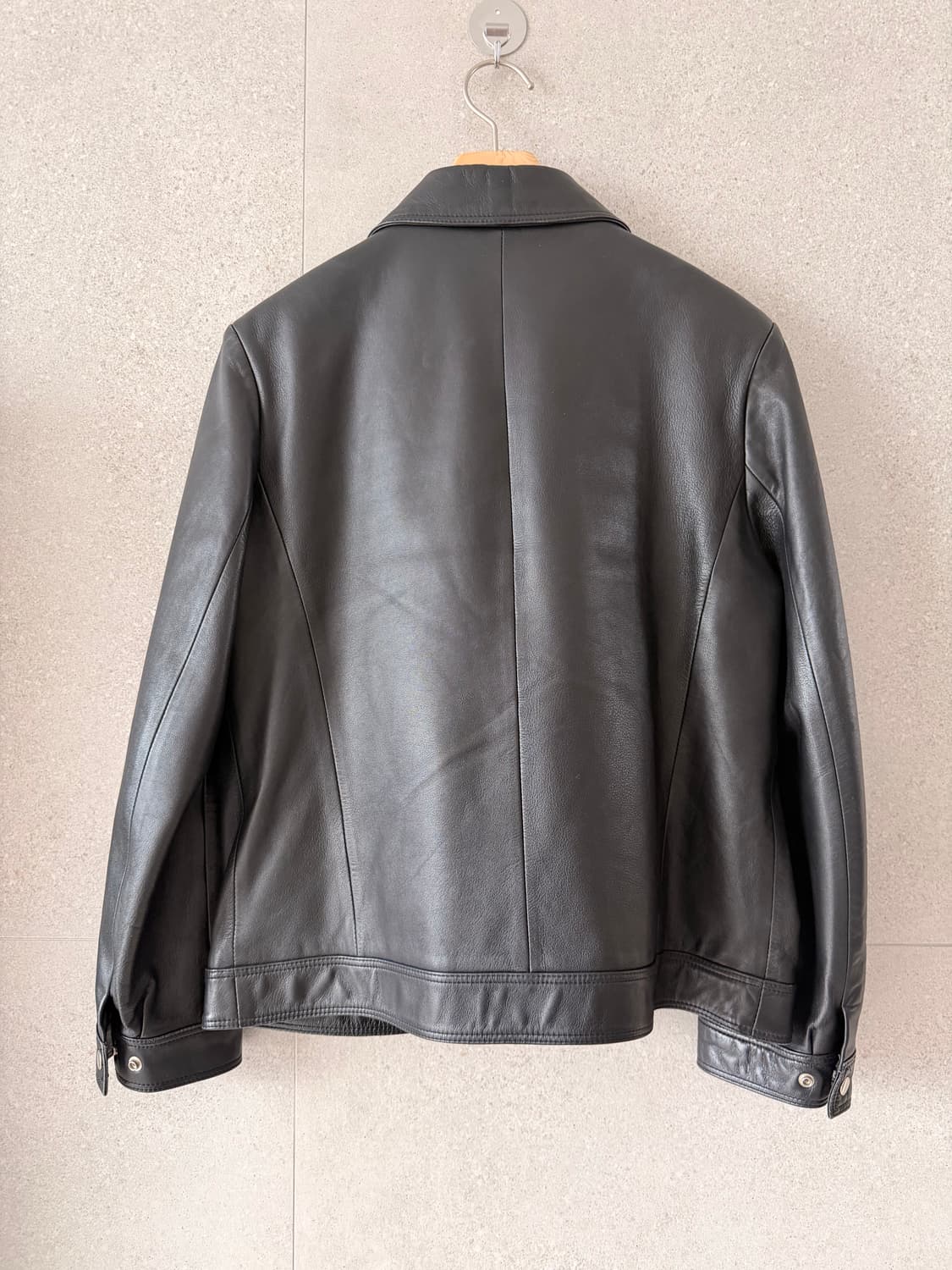 여성 블랙 가죽 자켓 집업 상품이미지4