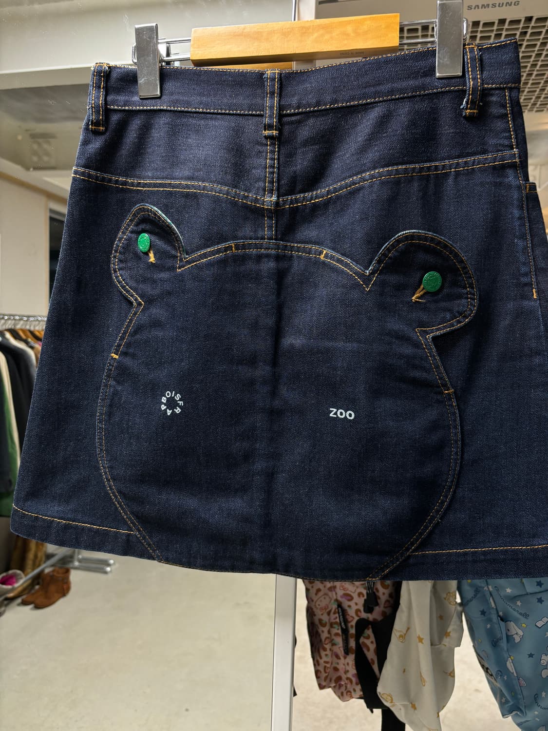 Frapbois zoo 데님 곰 스커트 상품이미지2