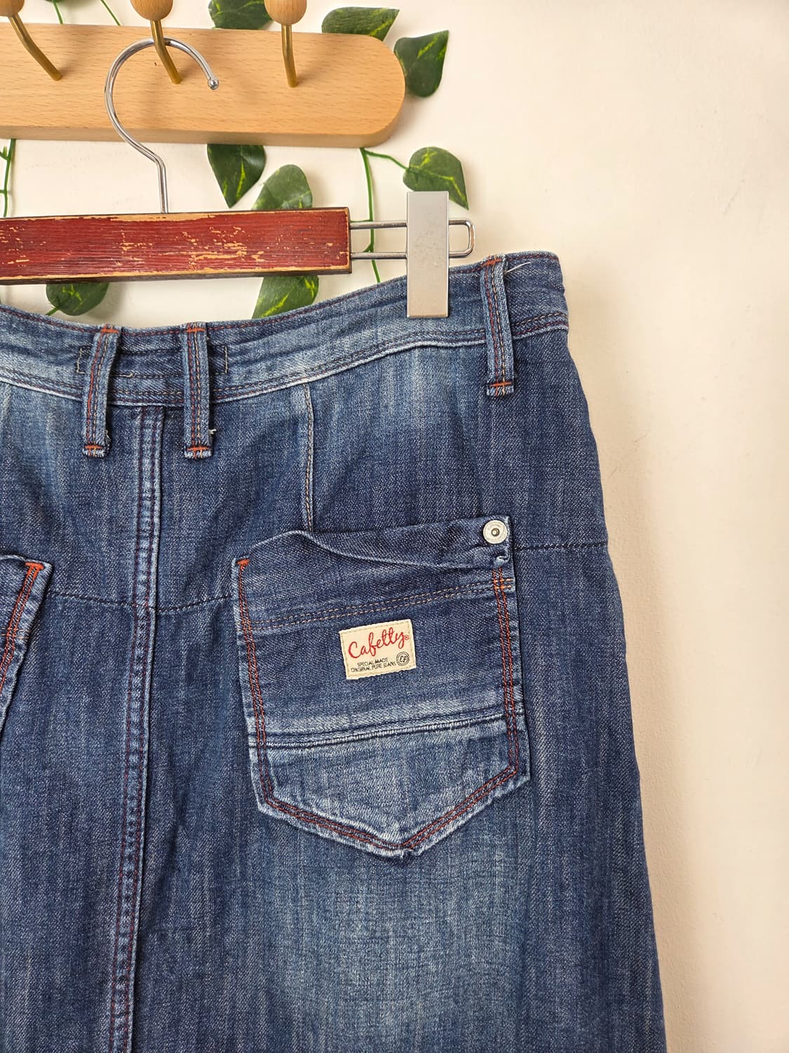 너드 데님 미디 스커트 상품이미지5