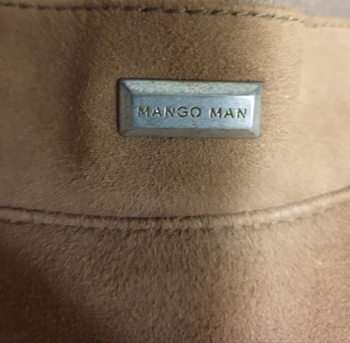 MANGO MAN 스웨이드 염소가죽100% 빈티지 블루종 브라운 (M) 상품이미지3