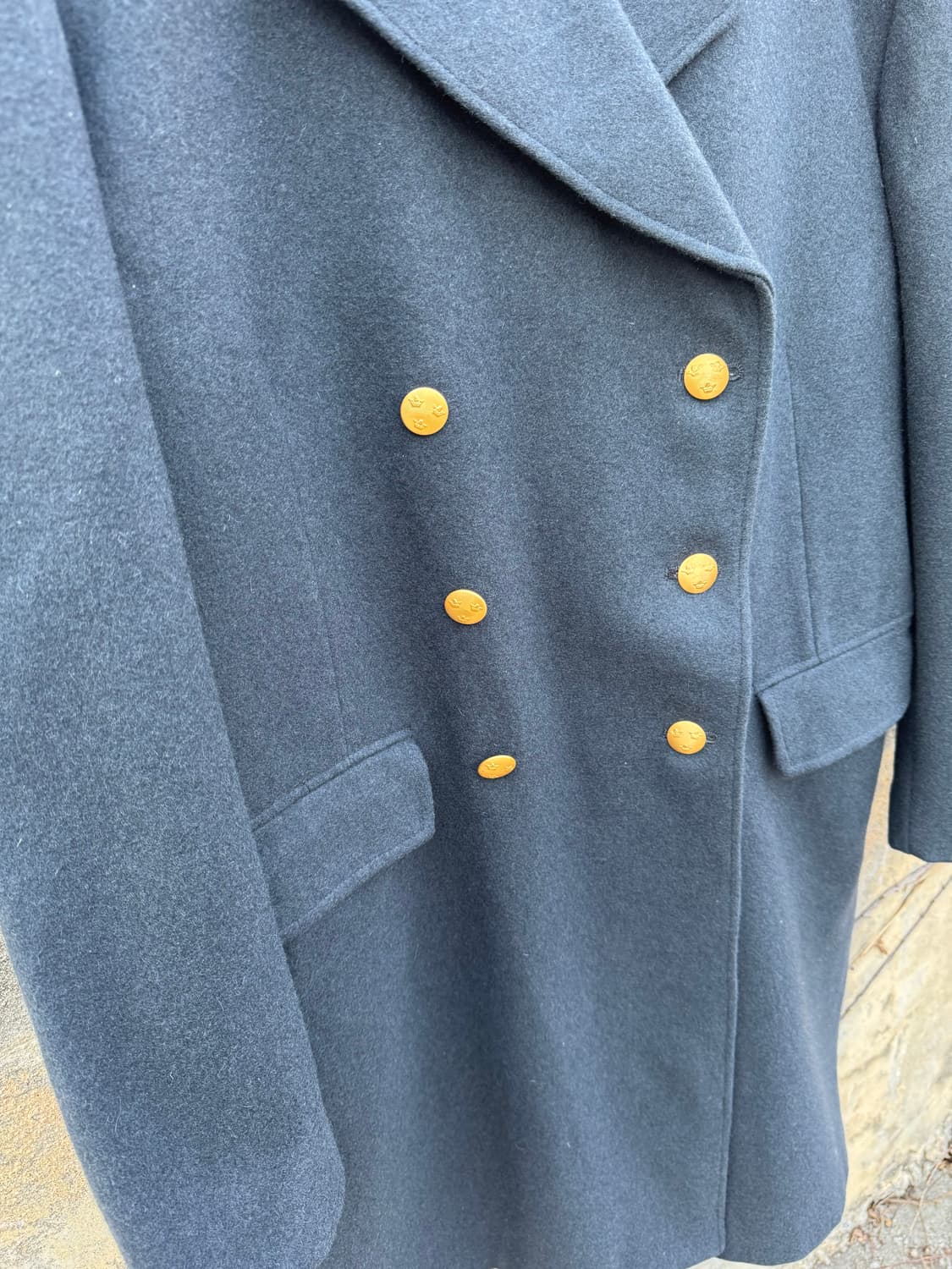 60s 스웨덴군 오리지널 울 코트 상품이미지5