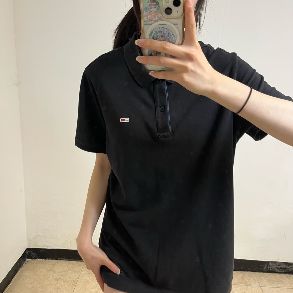 Tommy Hilfiger Black Collar T-Shirt 상품이미지3