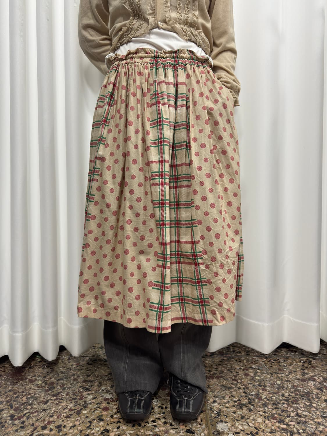 dot&check midi skirt 상품이미지1