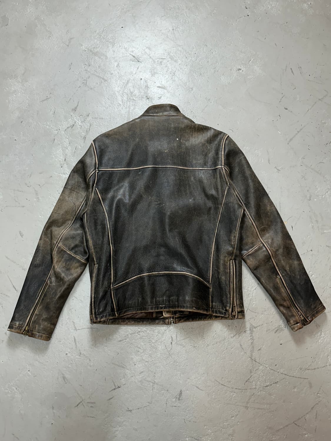 00's 디스 레더 자켓 빈티지 라이더 자켓 상품이미지4