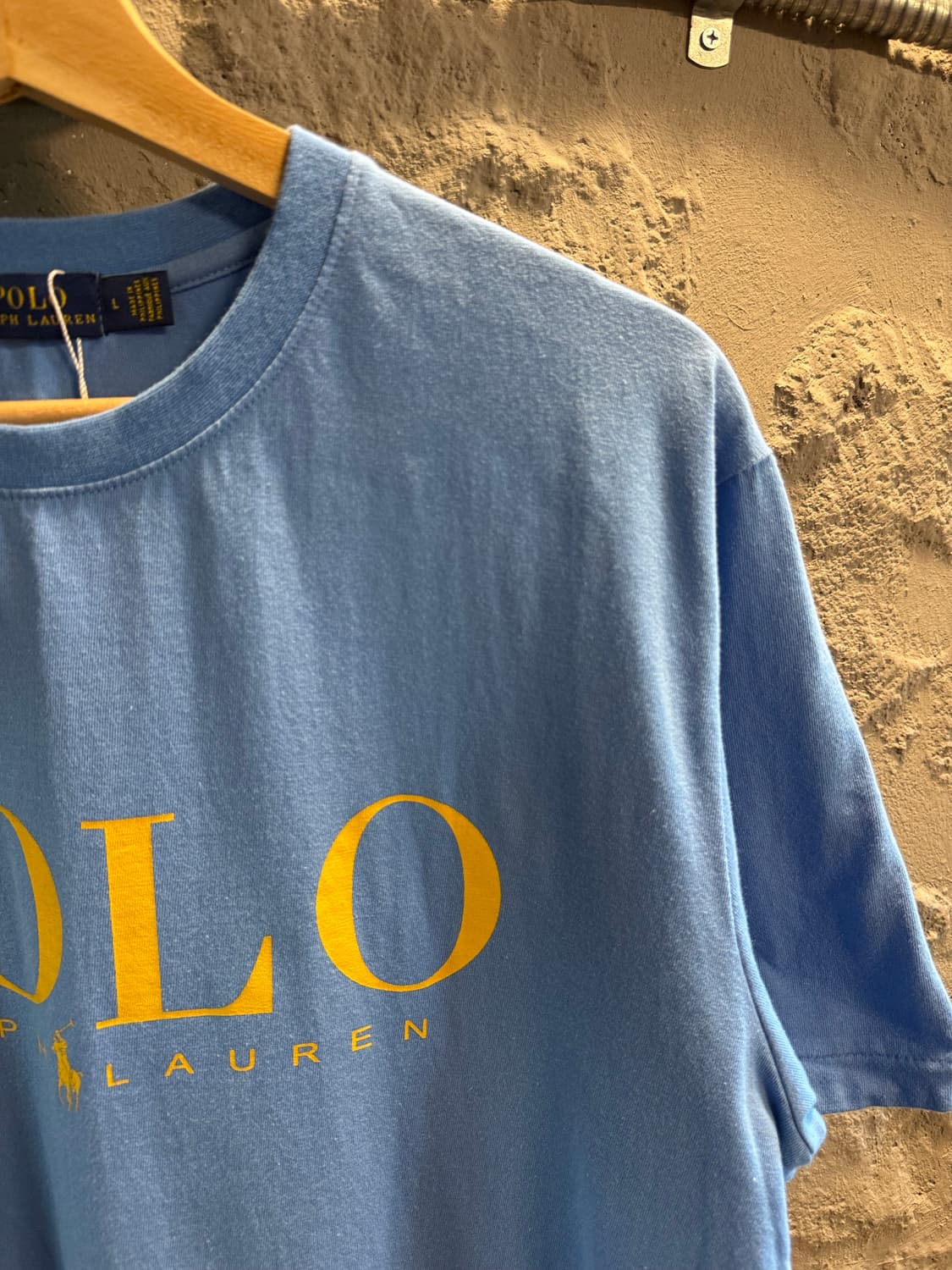 폴로 랄프로렌 로고 프린트 반팔 티셔츠 블루 L 상품이미지3