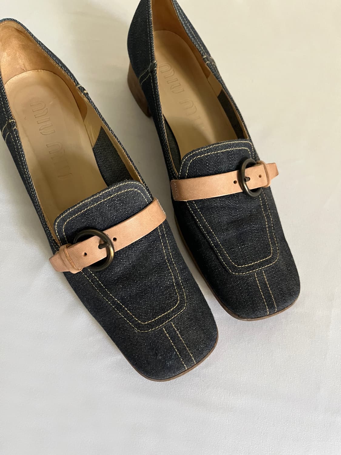 미우미우 00s 스퀘어 토 버클 로퍼 상품이미지8