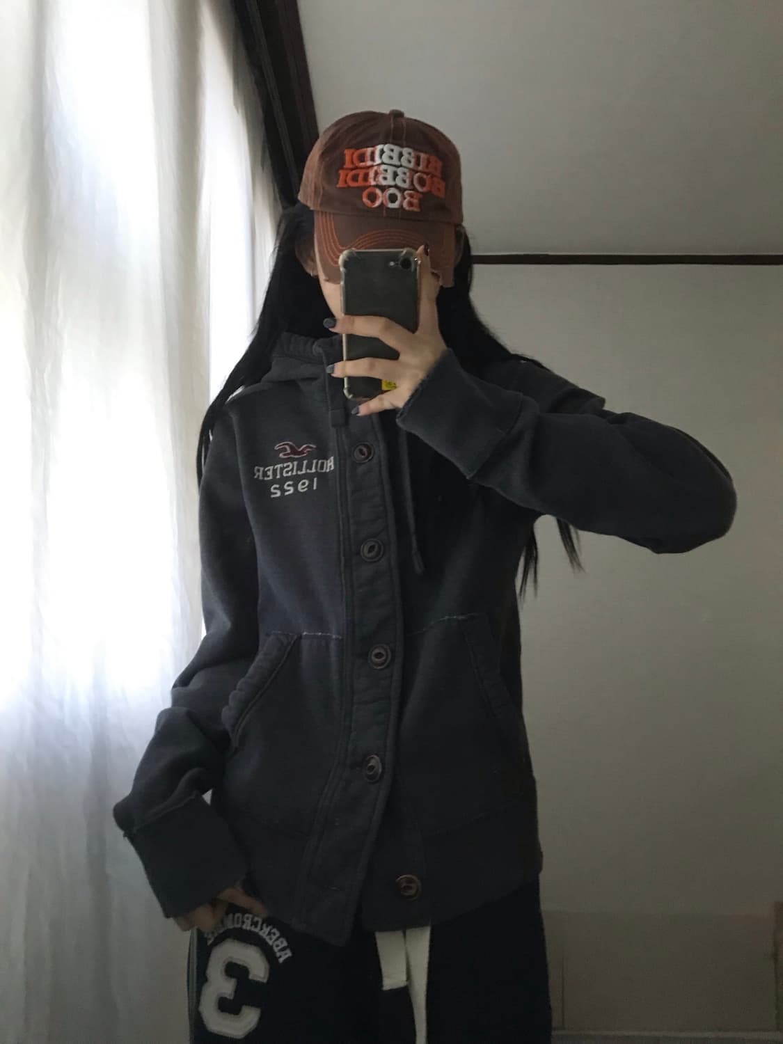 홀리스터 그레이 버튼 후디 상품이미지3