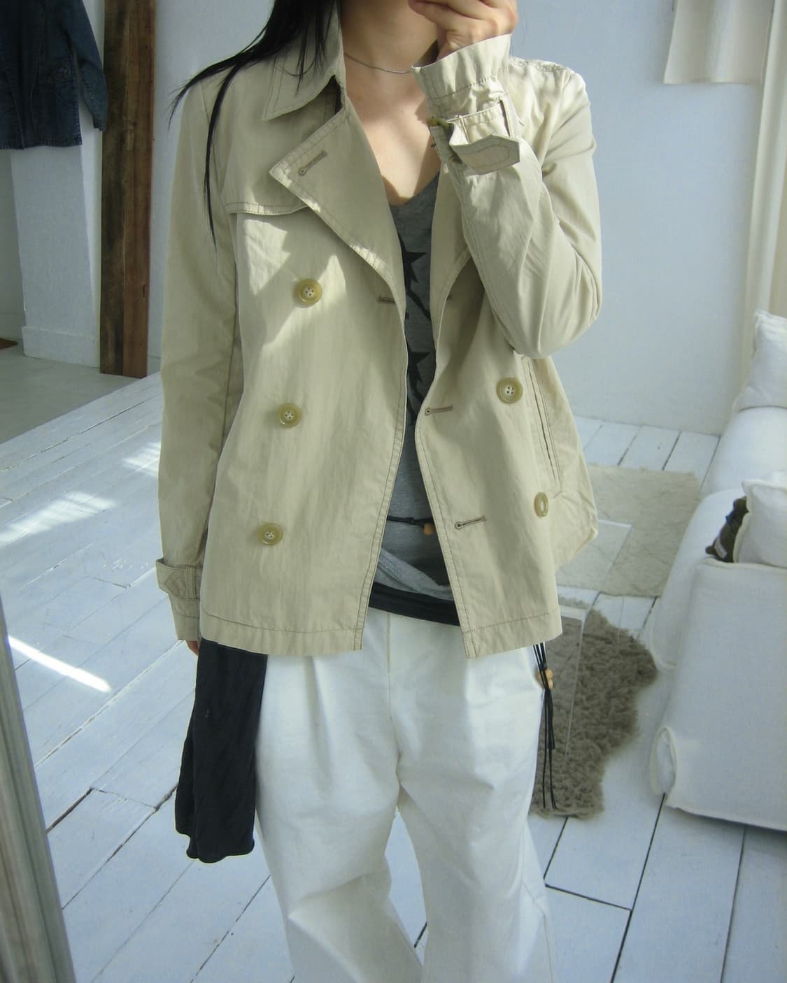 [ALCALI] Double Botton Half French Coat 상품이미지2