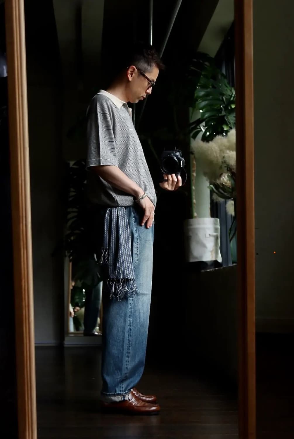 [3] 23AW 아프레쎄 S/S 하이 게이지 스키퍼 스트라이프 카라티 상품이미지6