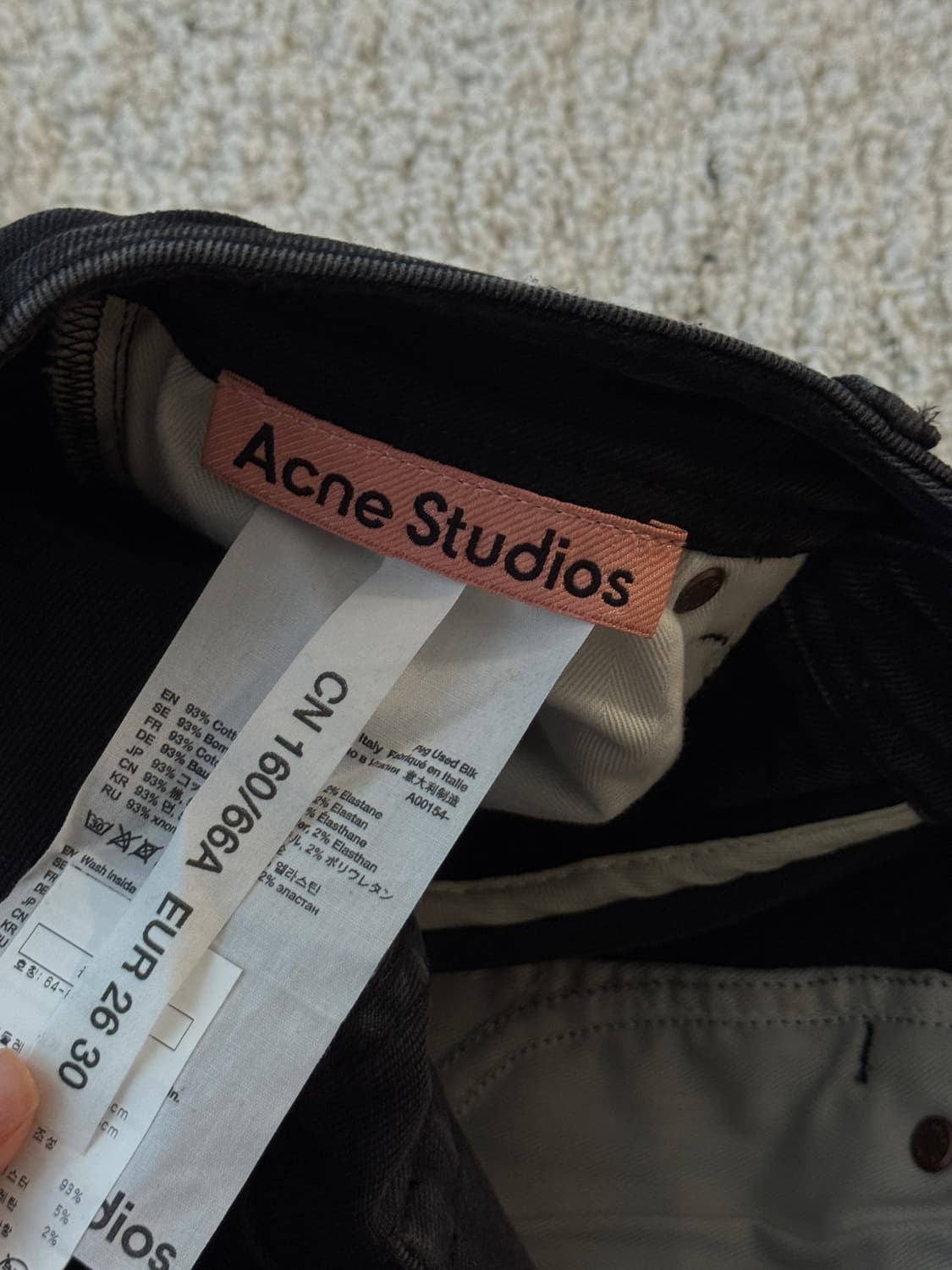 <새상품> 아크네스튜디오 Acne Studios 워싱블랙 스키니진 상품이미지8