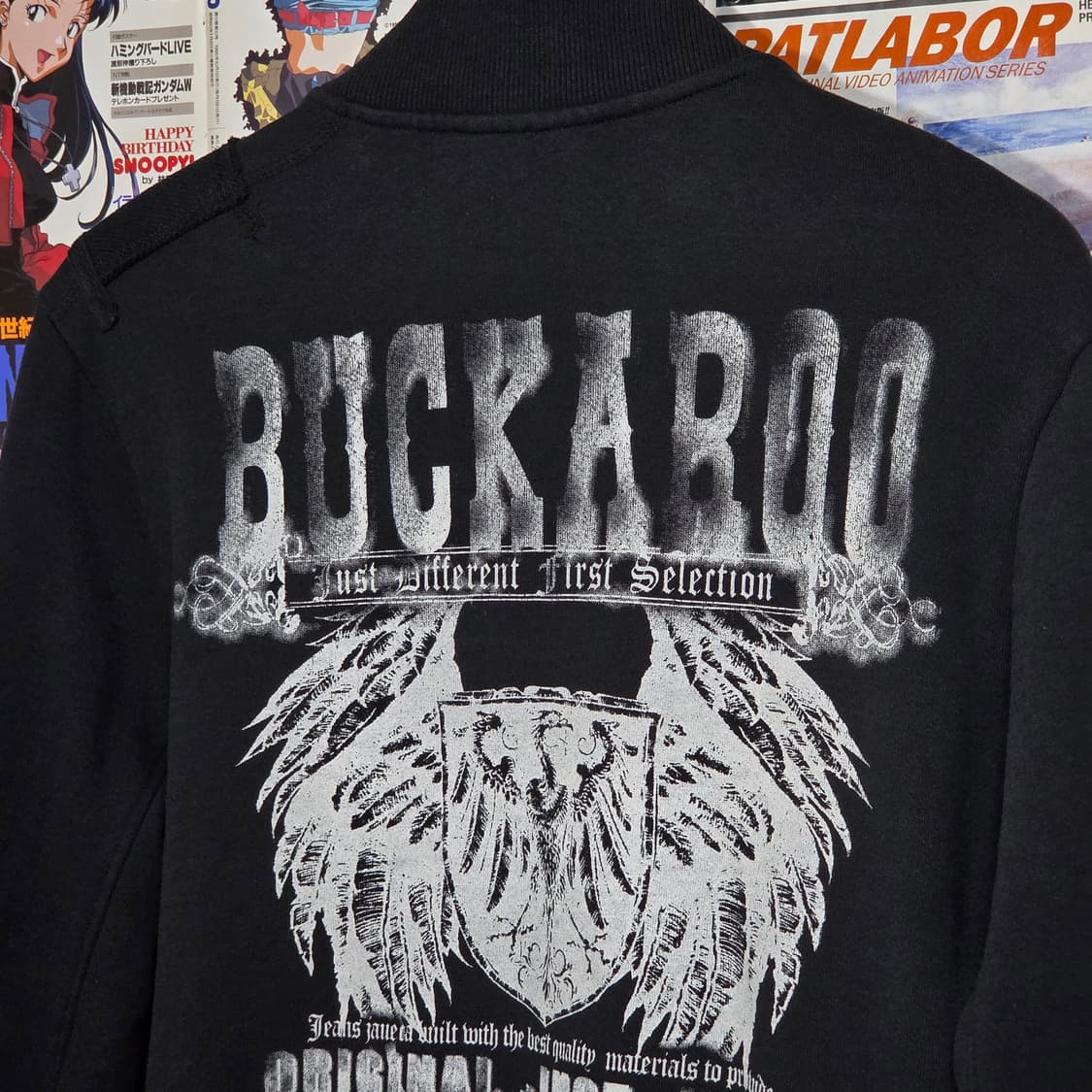 버커루 Y2K 펑크 자수 블랙 코튼 집업 상품이미지7