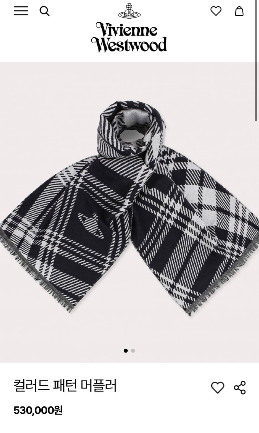 비비안웨스트우드 25fw 컬러드 머플러 상품이미지3