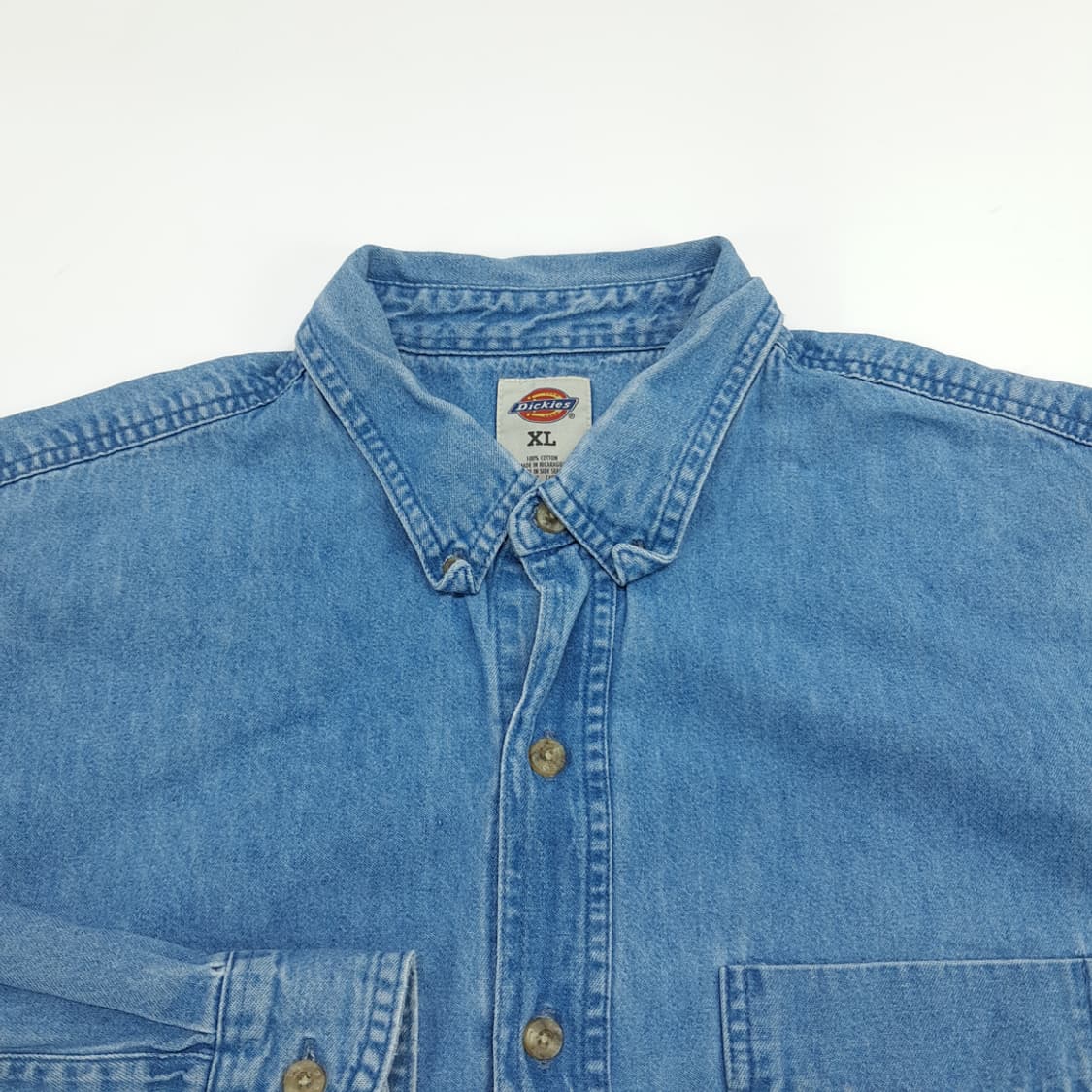 Co830 XL 디키즈 00s 연청 데님 긴팔 셔츠 상품이미지3