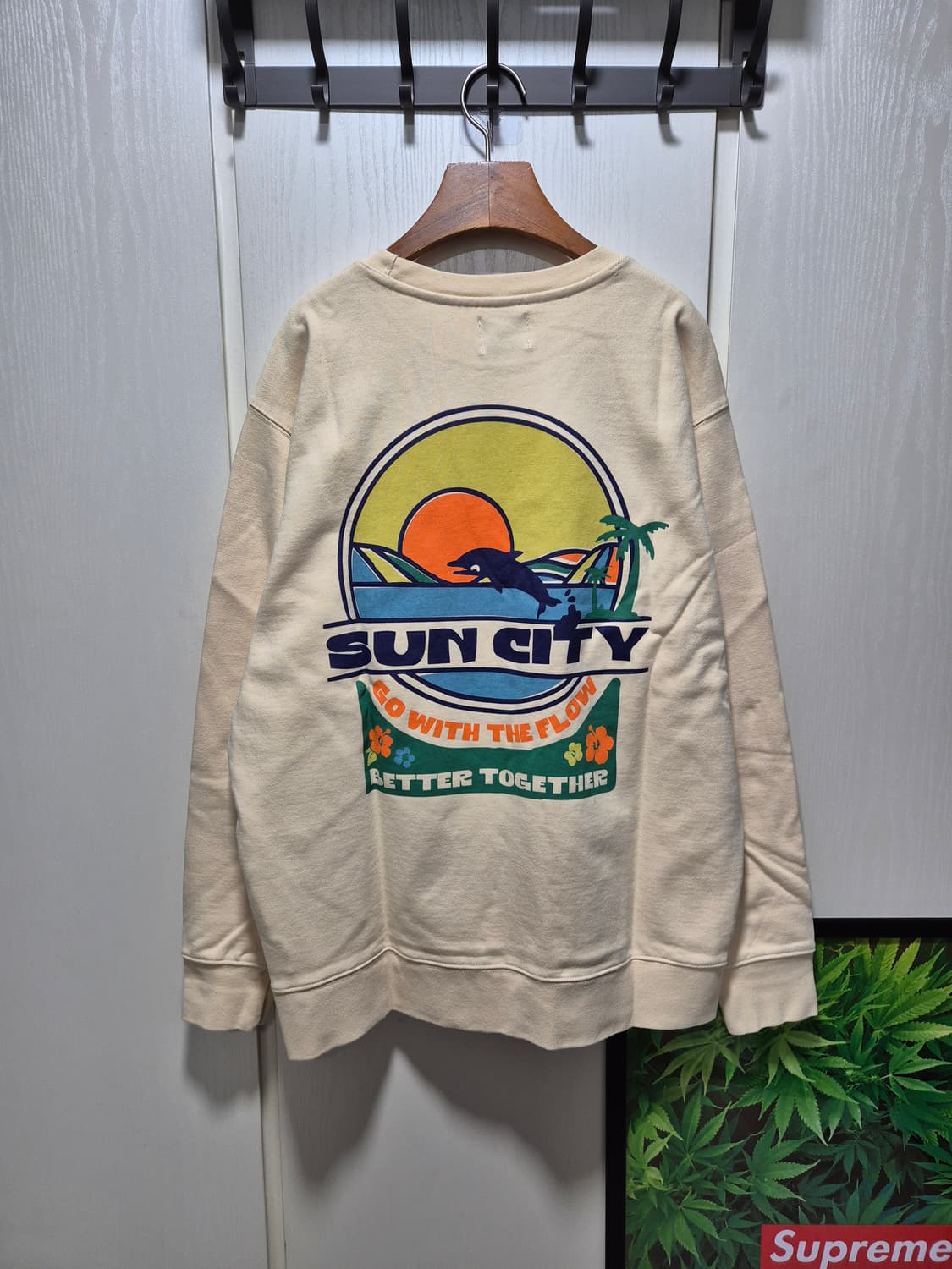 (세일)(새상품)빅웨이브 브랜드 맨투맨 티셔츠 아이보리 상품이미지10