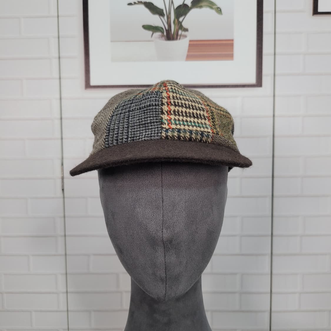 커터앤벅 80%모 체크 모자 볼캡 캡 Made in Italy 57사이즈 상품이미지2