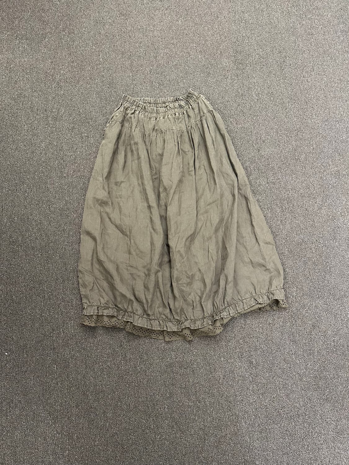 OS)Japanese vintage 밴딩 펀칭 레이스 디테일 브라운 포켓 상품이미지2