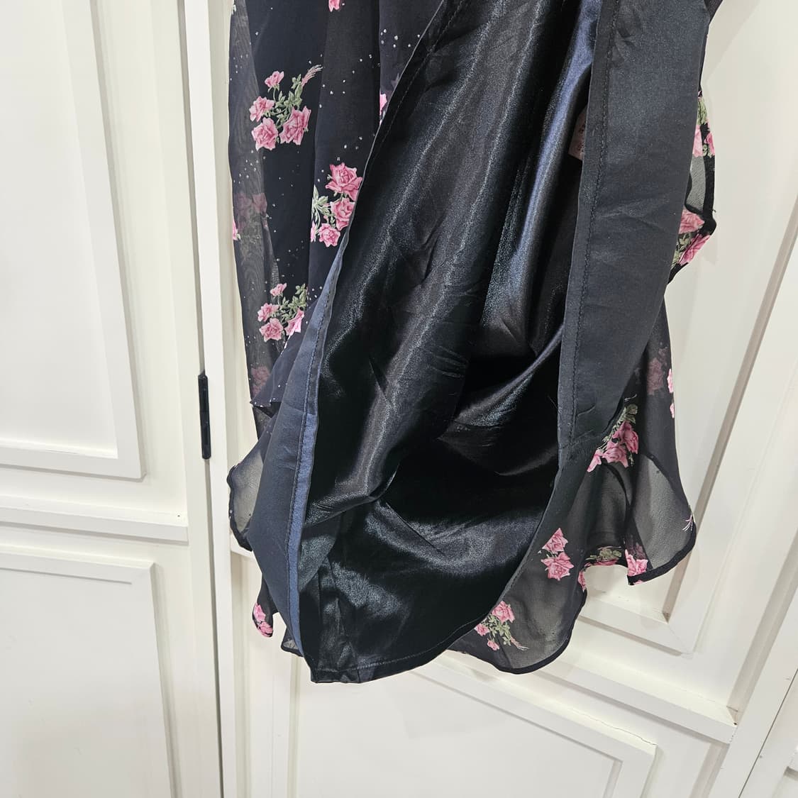 블랙 플라워 쉬폰 원피스 상품이미지7