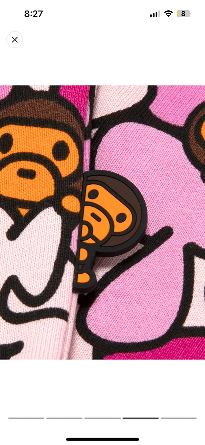 새상품) 베이프 마일로 후드집업 핑크 XL 상품이미지4