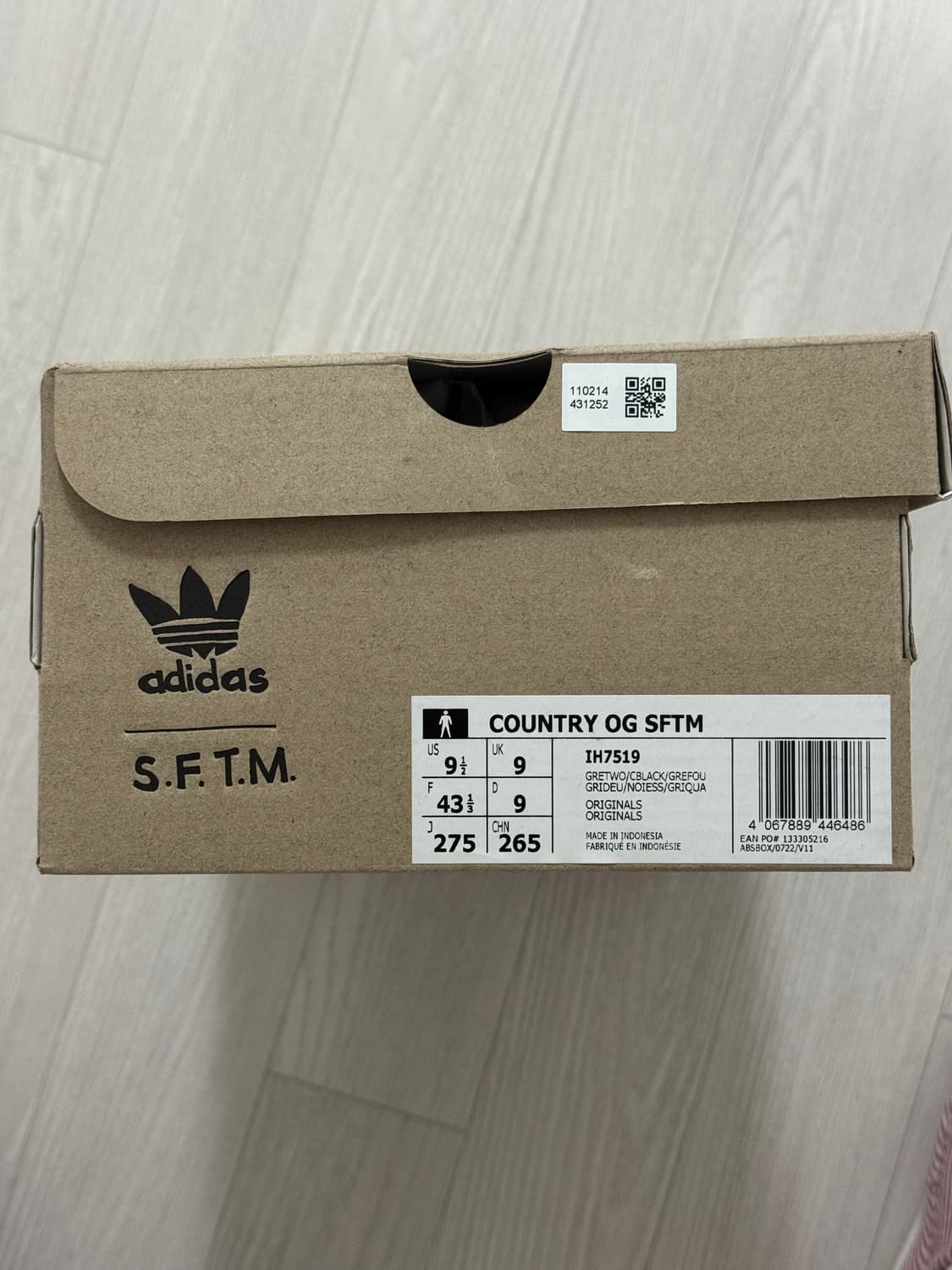 [275 새상품]아디다스 x 송포더뮤트(sftm) 컨트리 OG 그레이 상품이미지2