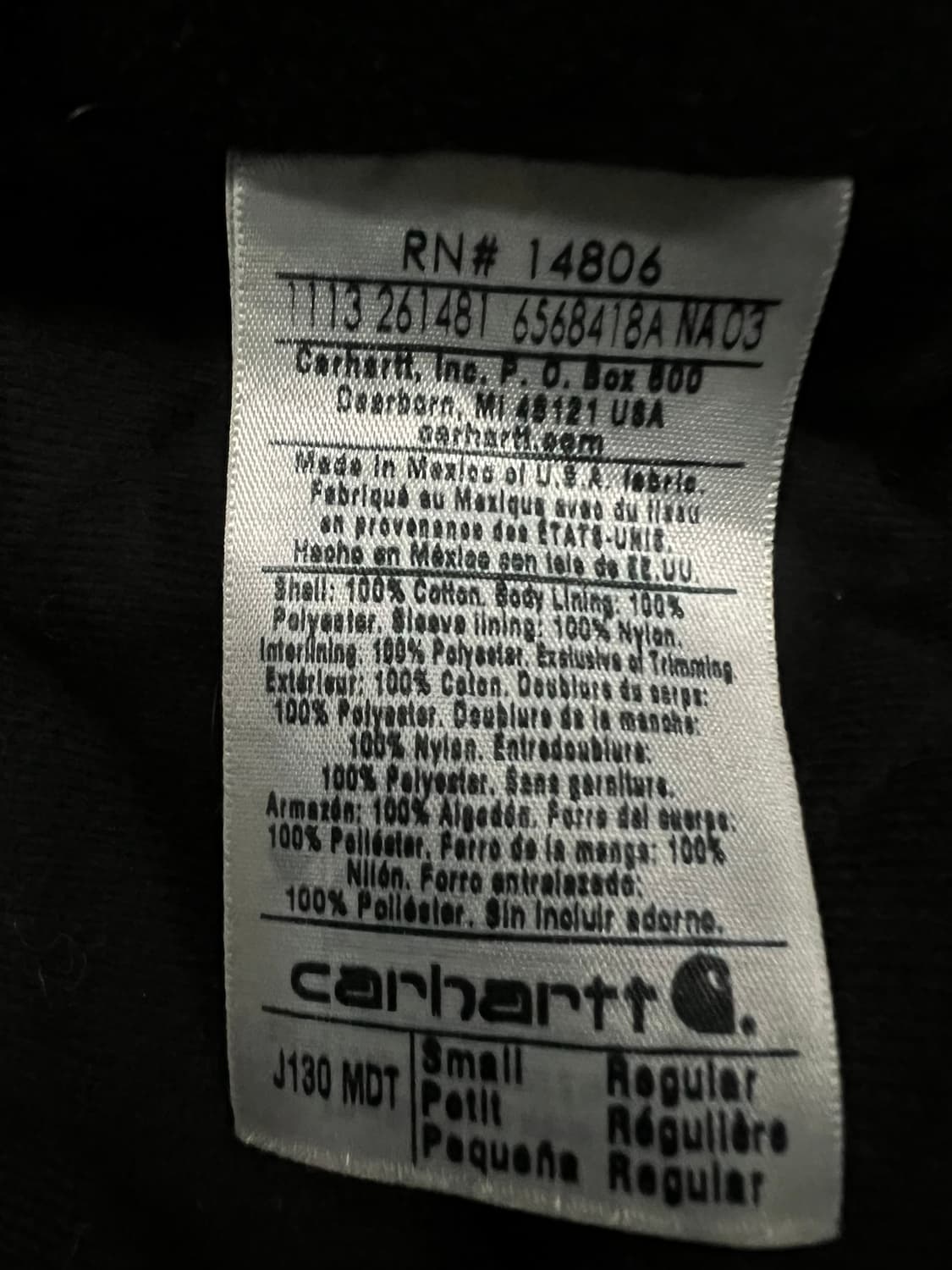 (S) 칼하트 덕 액티브 후드자켓 J130 MDT 미드나잇 상품이미지5