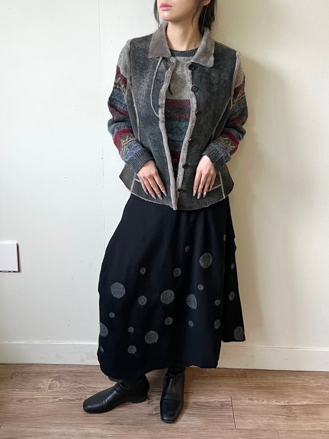 ville d’azur 스웨이드 퍼 베스트 상품이미지7