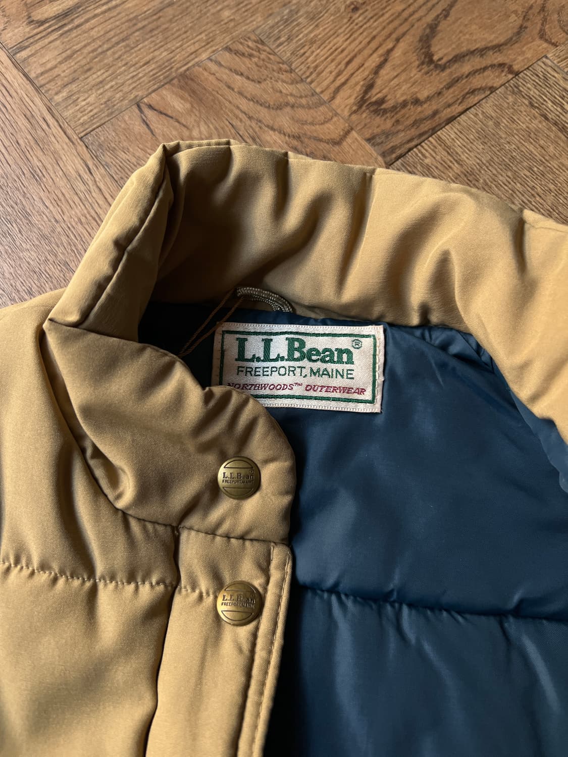 [S]80's 엘엘빈 USA 베이지 다운 패딩 베스트 상품이미지2