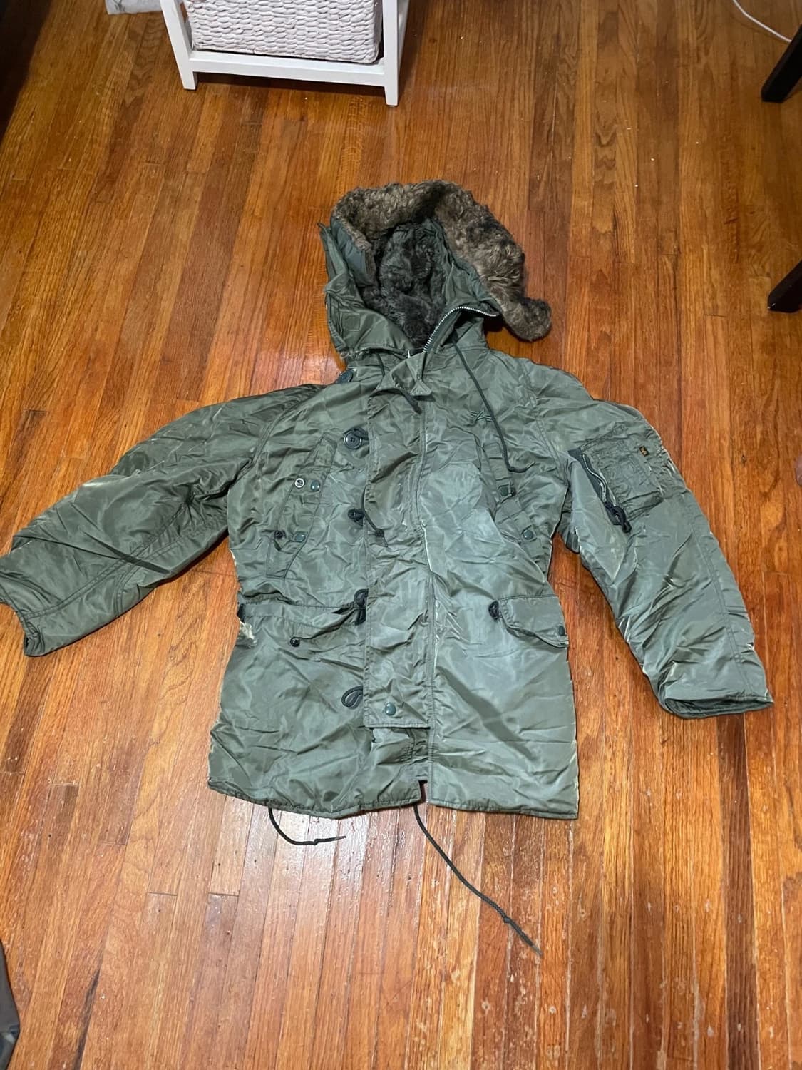 80s~90s 미공군 납품용 알파인더스트리 N-3B 파카 세이지그린 상품이미지1