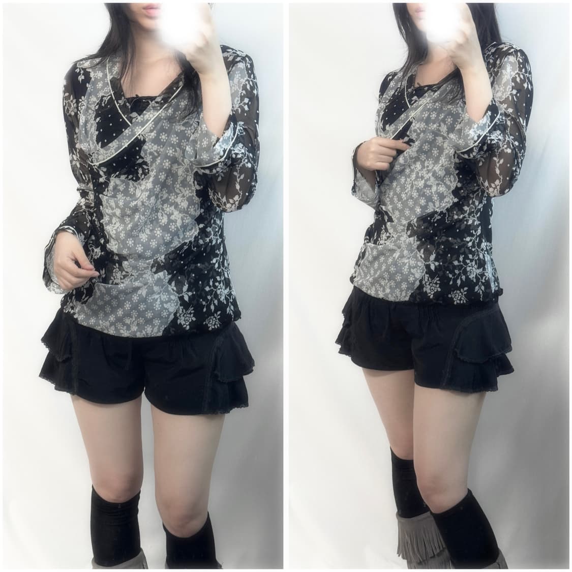 오리엔탈 랩 블라우스 레이스 브라탑 2pcs SET 상품이미지3