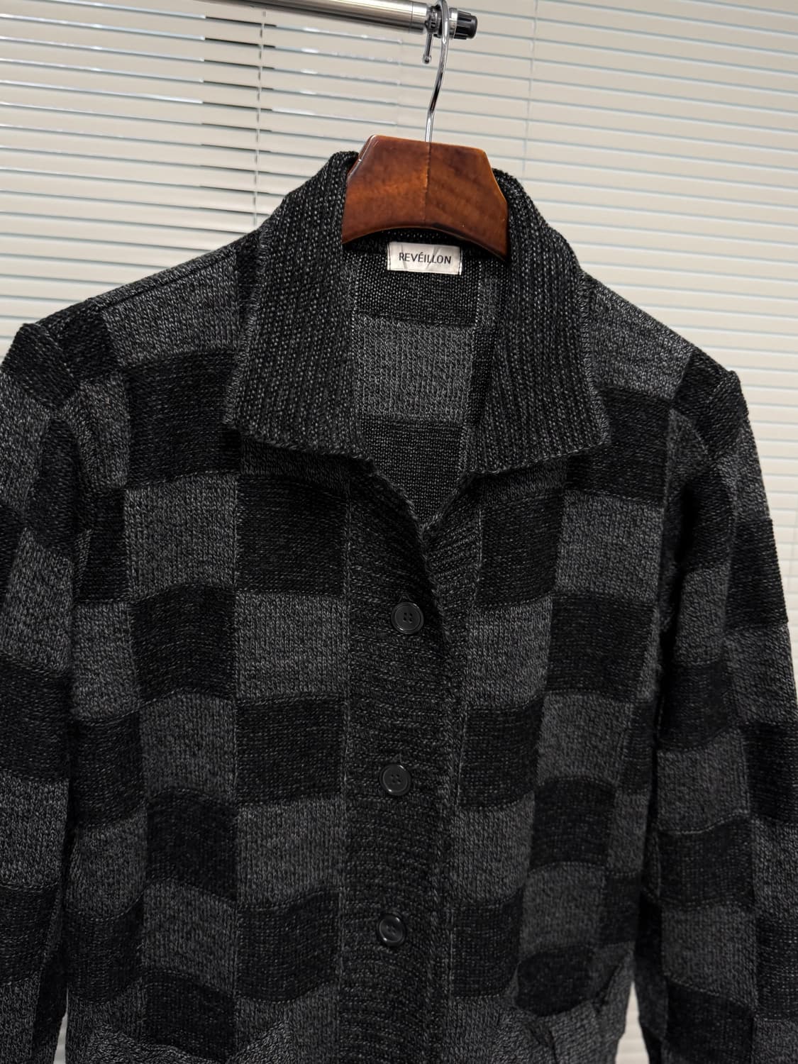reveillon 체커보드 니트 자켓 상품이미지2
