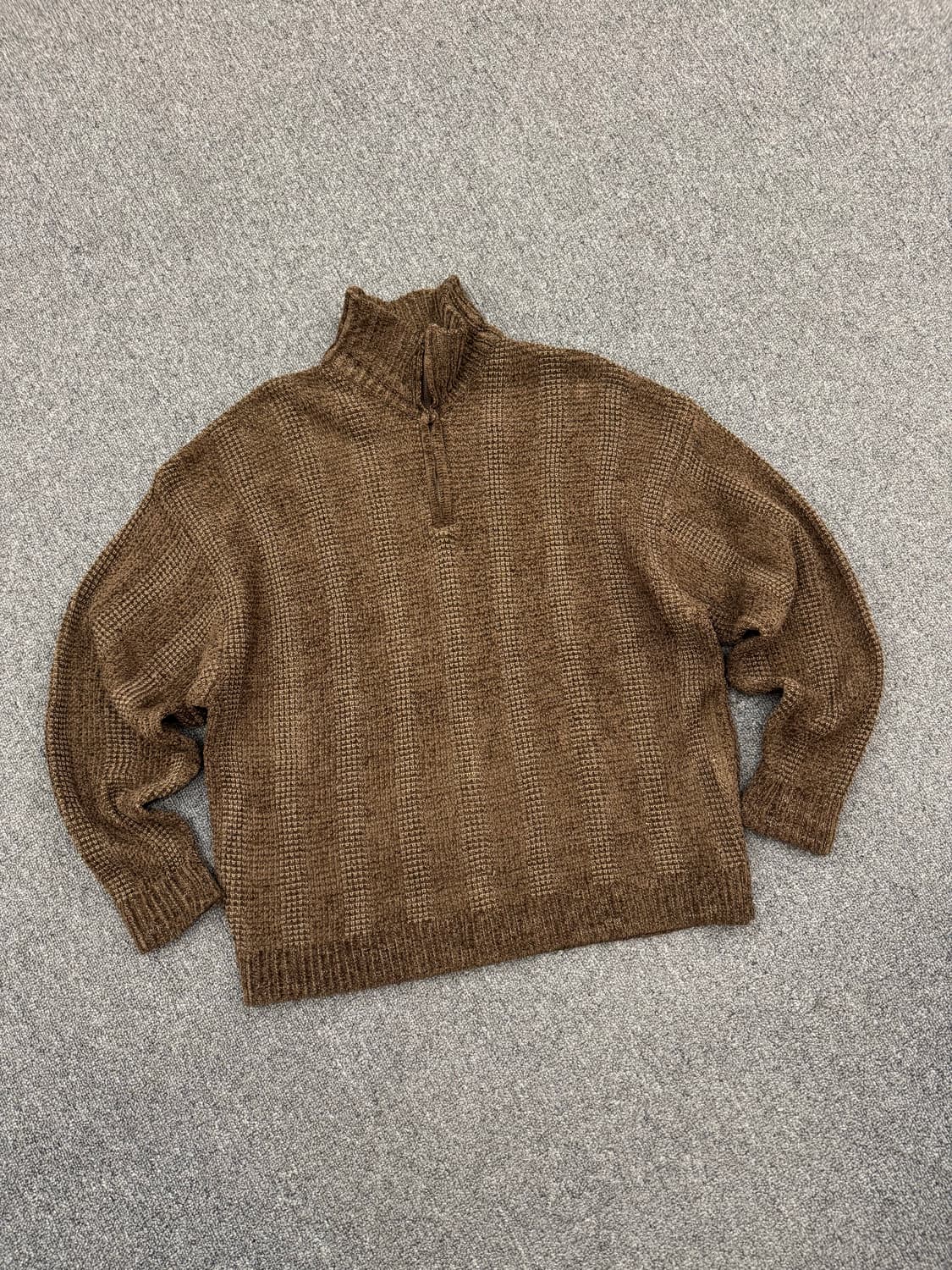 L)SPARIO 빈티지  브라운 니트 하프집업 상품이미지2