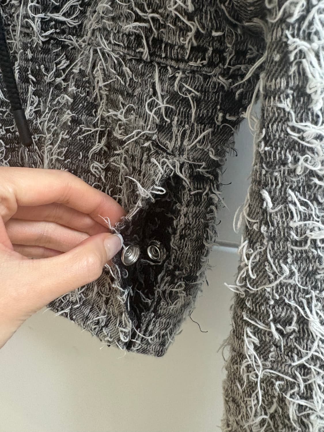 Diesel 디젤 트위드 크롭 후드 집업 상품이미지6